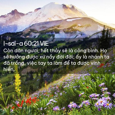 Picture 02 - I-sai-a 60:21 VIE - Còn dân ngươi, hết thảy sẽ là công - Bible Verse Picture