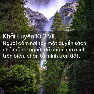 Picture 02 - Khải Huyền 10:2 VIE - Người cầm nơi tay một quyền sách nhỏ - Bible Verse Picture