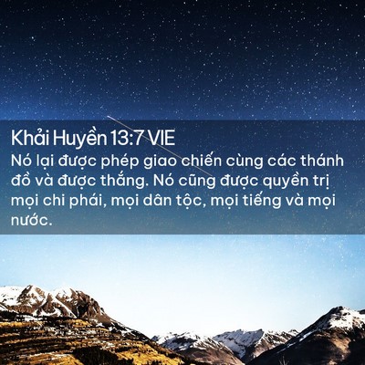 Picture 02 - Khải Huyền 13:7 VIE - Nó lại được phép giao chiến cùng các - Bible Verse Picture