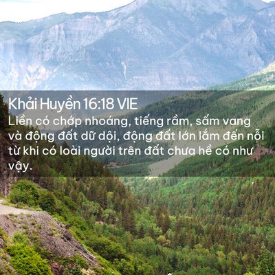 Picture 02 - Khải Huyền 16:18 VIE - Liền có chớp nhoáng, tiếng rầm, sấm - Bible Verse Picture