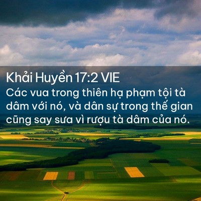 Picture 02 - Khải Huyền 17:2 VIE - Các vua trong thiên hạ phạm tội tà dâm - Bible Verse Picture