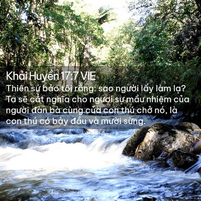 Picture 02 - Khải Huyền 17:7 VIE - Thiên sứ bảo tôi rằng: sao người lấy - Bible Verse Picture