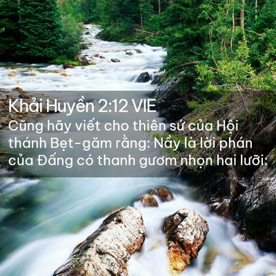Picture 02 - Khải Huyền 2:12 VIE - Cũng hãy viết cho thiên sứ của Hội - Bible Verse Picture