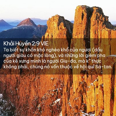 Picture 02 - Khải Huyền 2:9 VIE - Ta biết sự khốn khó nghèo khổ của - Bible Verse Picture