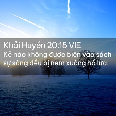 Picture 02 - Khải Huyền 20:15 VIE - Kẻ nào không được biên vào sách sự - Bible Verse Picture