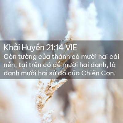 Picture 02 - Khải Huyền 21:14 VIE - Còn tường của thành có mười hai cái - Bible Verse Picture