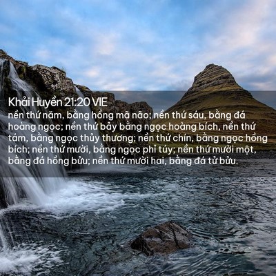 Picture 02 - Khải Huyền 21:20 VIE - nền thứ năm, bằng hồng mã não; nền - Bible Verse Picture