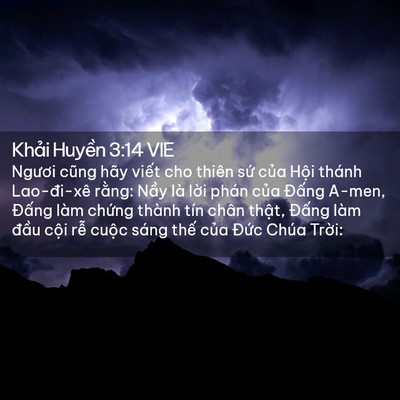 Picture 02 - Khải Huyền 3:14 VIE - Ngươi cũng hãy viết cho thiên sứ của - Bible Verse Picture