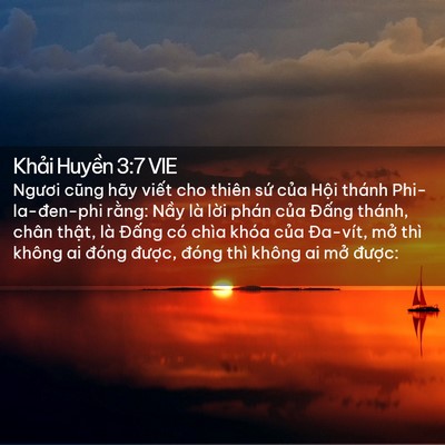 Picture 02 - Khải Huyền 3:7 VIE - Ngươi cũng hãy viết cho thiên sứ của - Bible Verse Picture