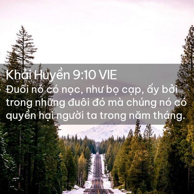 Picture 02 - Khải Huyền 9:10 VIE - Đuôi nó có nọc, như bọ cạp, ấy bởi - Bible Verse Picture