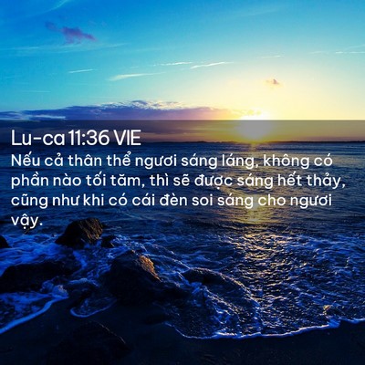 Picture 02 - Lu-ca 11:36 VIE - Nếu cả thân thể ngươi sáng láng, - Bible Verse Picture