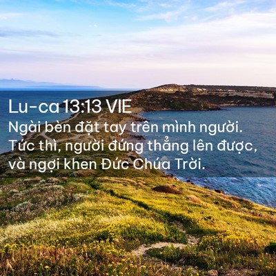 Picture 02 - Lu-ca 13:13 VIE - Ngài bèn đặt tay trên mình người. Tức - Bible Verse Picture