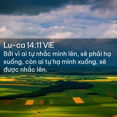 Picture 02 - Lu-ca 14:11 VIE - Bởi vì ai tự nhắc mình lên, sẽ phải - Bible Verse Picture