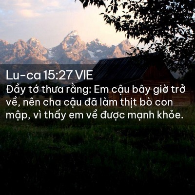 Picture 02 - Lu-ca 15:27 VIE - Đầy tớ thưa rằng: Em cậu bây giờ - Bible Verse Picture