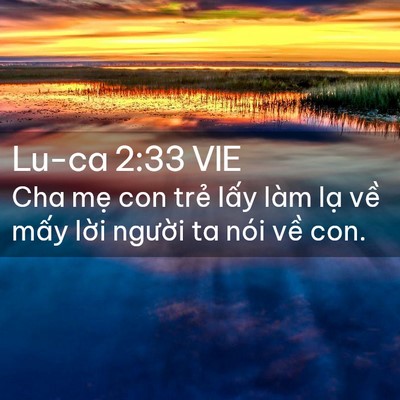 Picture 02 - Lu-ca 2:33 VIE - Cha mẹ con trẻ lấy làm lạ về mấy - Bible Verse Picture