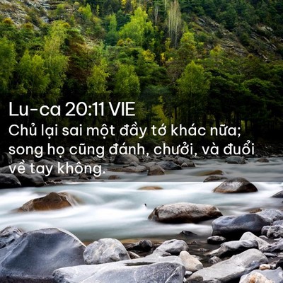 Picture 02 - Lu-ca 20:11 VIE - Chủ lại sai một đầy tớ khác nữa; - Bible Verse Picture