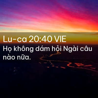 Picture 02 - Lu-ca 20:40 VIE - Họ không dám hỏi Ngài câu nào - Bible Verse Picture
