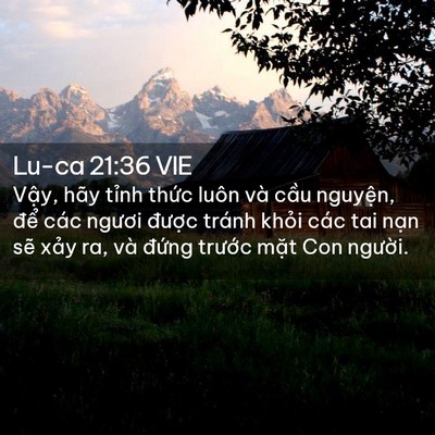 Picture 02 - Lu-ca 21:36 VIE - Vậy, hãy tỉnh thức luôn và cầu - Bible Verse Picture