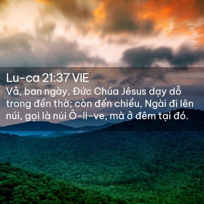 Picture 02 - Lu-ca 21:37 VIE - Vả, ban ngày, Đức Chúa Jêsus dạy dỗ - Bible Verse Picture