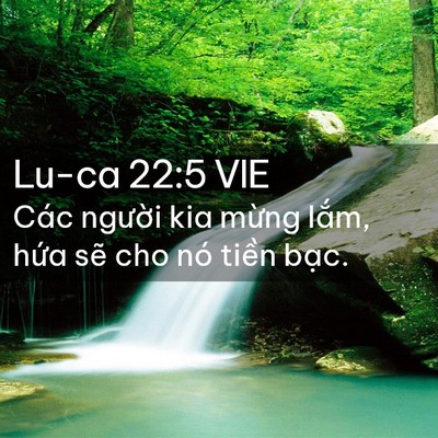 Picture 02 - Lu-ca 22:5 VIE - Các người kia mừng lắm, hứa sẽ cho - Bible Verse Picture