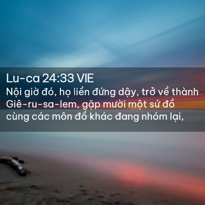 Picture 02 - Lu-ca 24:33 VIE - Nội giờ đó, họ liền đứng dậy, - Bible Verse Picture