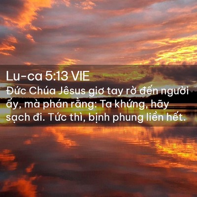 Picture 02 - Lu-ca 5:13 VIE - Đức Chúa Jêsus giơ tay rờ đến người - Bible Verse Picture