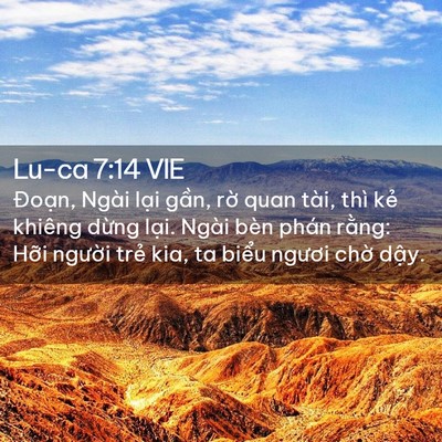 Picture 02 - Lu-ca 7:14 VIE - Đoạn, Ngài lại gần, rờ quan tài, thì - Bible Verse Picture