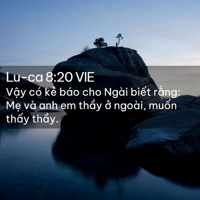 Picture 02 - Lu-ca 8:20 VIE - Vậy có kẻ báo cho Ngài biết rằng: Mẹ - Bible Verse Picture