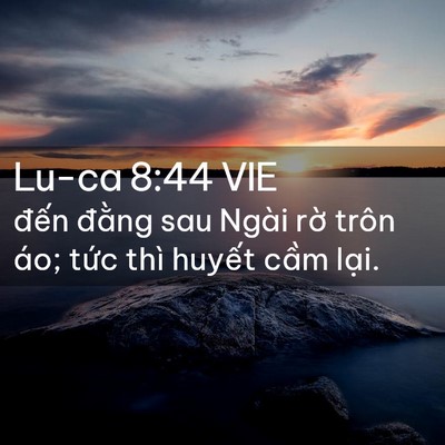 Picture 02 - Lu-ca 8:44 VIE - đến đằng sau Ngài rờ trôn áo; tức - Bible Verse Picture