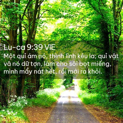 Picture 02 - Lu-ca 9:39 VIE - Một quỉ ám nó, thình lình kêu la; quỉ - Bible Verse Picture