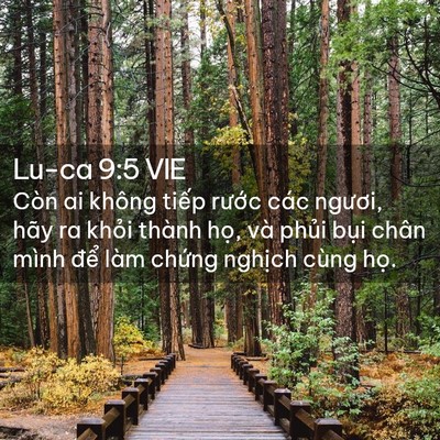 Picture 02 - Lu-ca 9:5 VIE - Còn ai không tiếp rước các ngươi, hãy - Bible Verse Picture