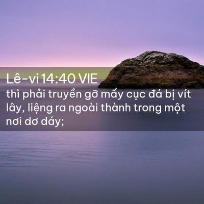 Picture 02 - Lê-vi 14:40 VIE - thì phải truyền gỡ mấy cục đá bị - Bible Verse Picture