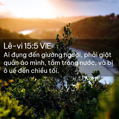 Picture 02 - Lê-vi 15:5 VIE - Ai đụng đến giường người, phải - Bible Verse Picture