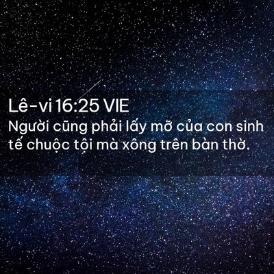 Picture 02 - Lê-vi 16:25 VIE - Người cũng phải lấy mỡ của con sinh - Bible Verse Picture