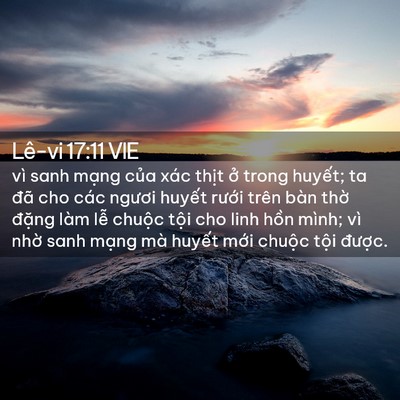 Picture 02 - Lê-vi 17:11 VIE - vì sanh mạng của xác thịt ở trong - Bible Verse Picture