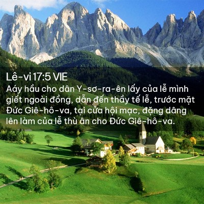 Picture 02 - Lê-vi 17:5 VIE - Aáy hầu cho dân Y-sơ-ra-ên lấy của lễ - Bible Verse Picture