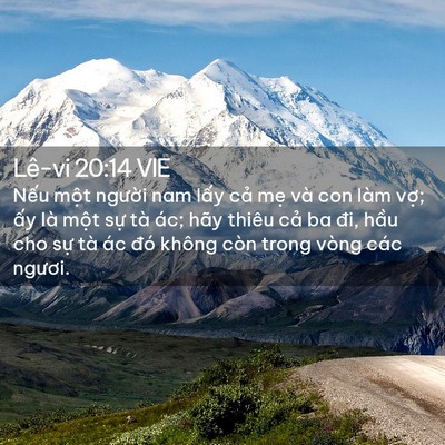 Picture 02 - Lê-vi 20:14 VIE - Nếu một người nam lấy cả mẹ và con - Bible Verse Picture