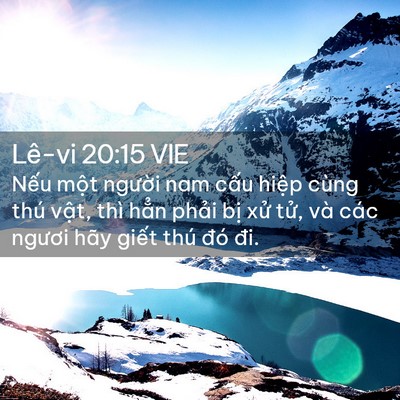 Picture 02 - Lê-vi 20:15 VIE - Nếu một người nam cấu hiệp cùng thú - Bible Verse Picture