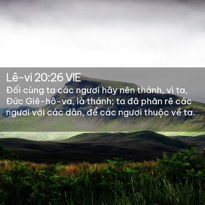 Picture 02 - Lê-vi 20:26 VIE - Đối cùng ta các ngươi hãy nên thánh, - Bible Verse Picture