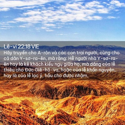 Picture 02 - Lê-vi 22:18 VIE - Hãy truyền cho A-rôn và các con trai - Bible Verse Picture