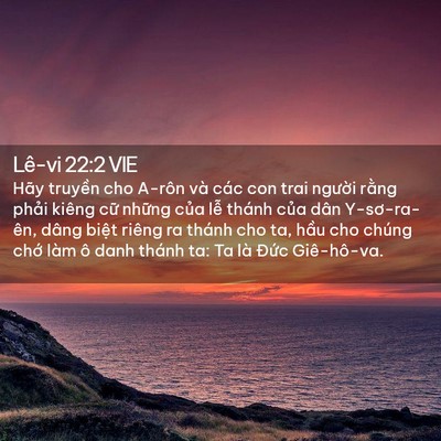 Picture 02 - Lê-vi 22:2 VIE - Hãy truyền cho A-rôn và các con trai - Bible Verse Picture