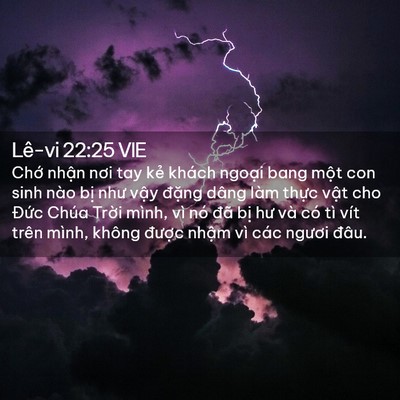 Picture 02 - Lê-vi 22:25 VIE - Chớ nhận nơi tay kẻ khách ngoại bang - Bible Verse Picture