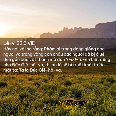 Picture 02 - Lê-vi 22:3 VIE - Hãy nói với họ rằng: Phàm ai trong dòng - Bible Verse Picture