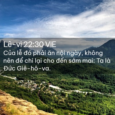 Picture 02 - Lê-vi 22:30 VIE - Của lễ đó phải ăn nội ngày, không - Bible Verse Picture