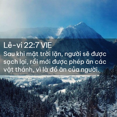 Picture 02 - Lê-vi 22:7 VIE - Sau khi mặt trời lặn, người sẽ - Bible Verse Picture