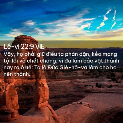 Picture 02 - Lê-vi 22:9 VIE - Vậy, họ phải giữ điều ta phán dặn, - Bible Verse Picture