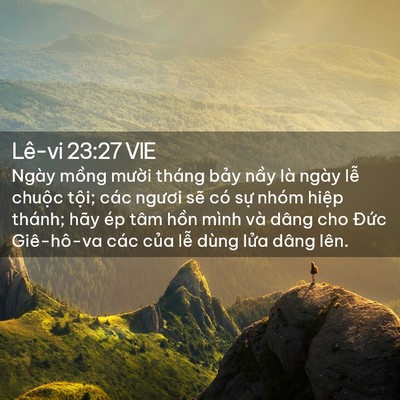 Picture 02 - Lê-vi 23:27 VIE - Ngày mồng mười tháng bảy nầy là ngày - Bible Verse Picture