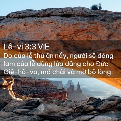 Picture 02 - Lê-vi 3:3 VIE - Do của lễ thù ân nầy, người sẽ dâng - Bible Verse Picture