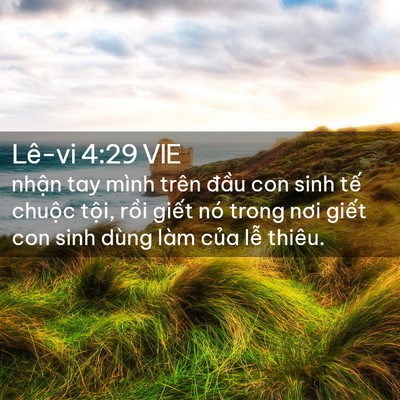 Picture 02 - Lê-vi 4:29 VIE - nhận tay mình trên đầu con sinh tế - Bible Verse Picture