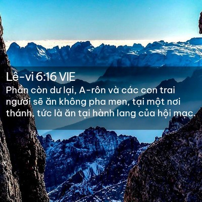 Picture 02 - Lê-vi 6:16 VIE - Phần còn dư lại, A-rôn và các con trai - Bible Verse Picture